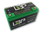 LBP 24V 75Ah Bluetooth Lithium Ion Battery with green casing and labeled features, ideal for deep cycle applications.