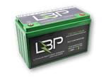 LBP 36V 40Ah Lithium Battery displaying green and black casing with built-in BMS protection.