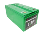 Lithium Battery Power 24V 200Ah BT Lithium Battery with green casing and terminal posts.